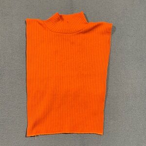 Vintage Paris Accessories Orange‎ Ribbed Mock Neck Dickey Made in USA One Size